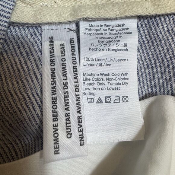 J.Crew Mens 7" Inseam Linen Shorts Size 33 Stripe White Blue Coastal Preppy NEW - Picture 9 of 10